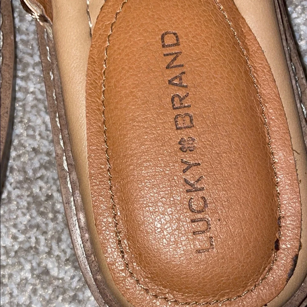Lucky Brand Women's Tan Beaded Sandals - Picture 2 of 5